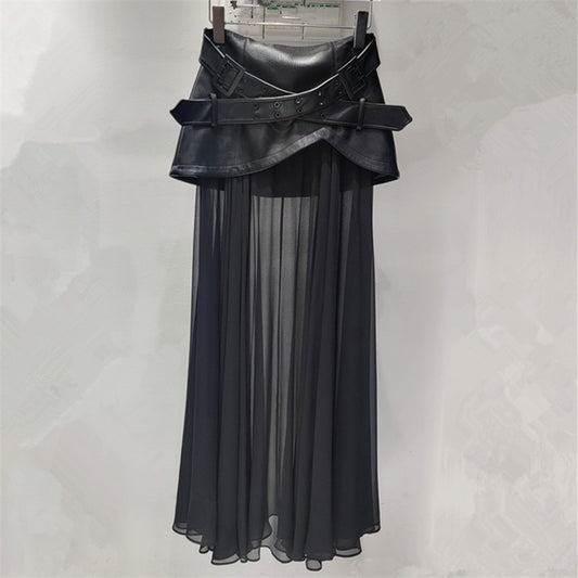 Faux Leather Umbrella skirt