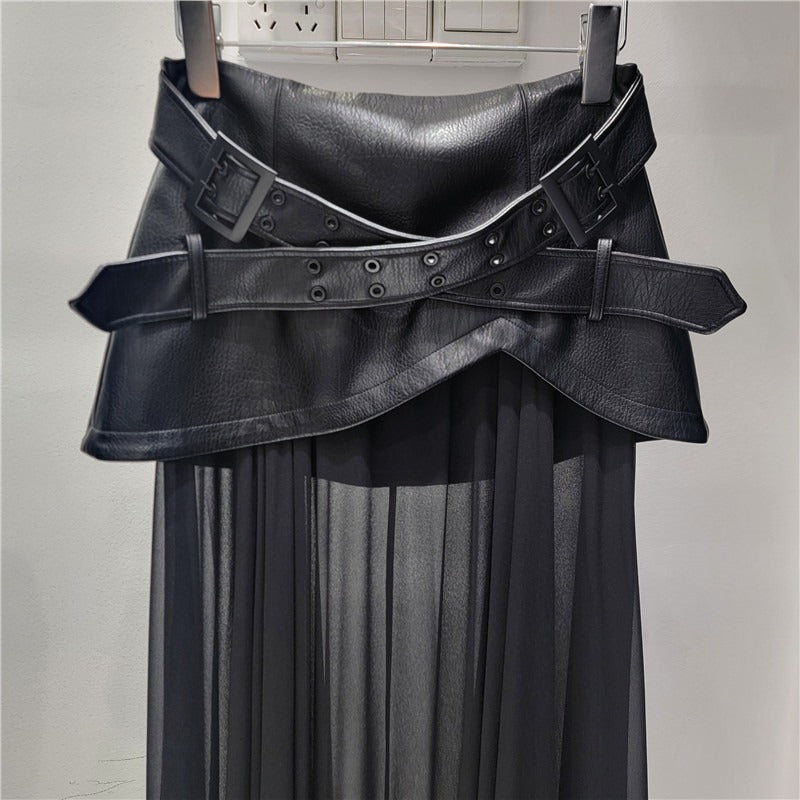 Faux Leather Umbrella skirt