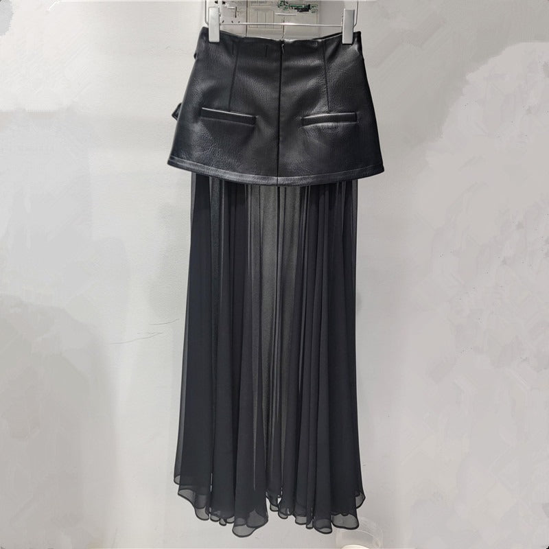 Faux Leather Umbrella skirt