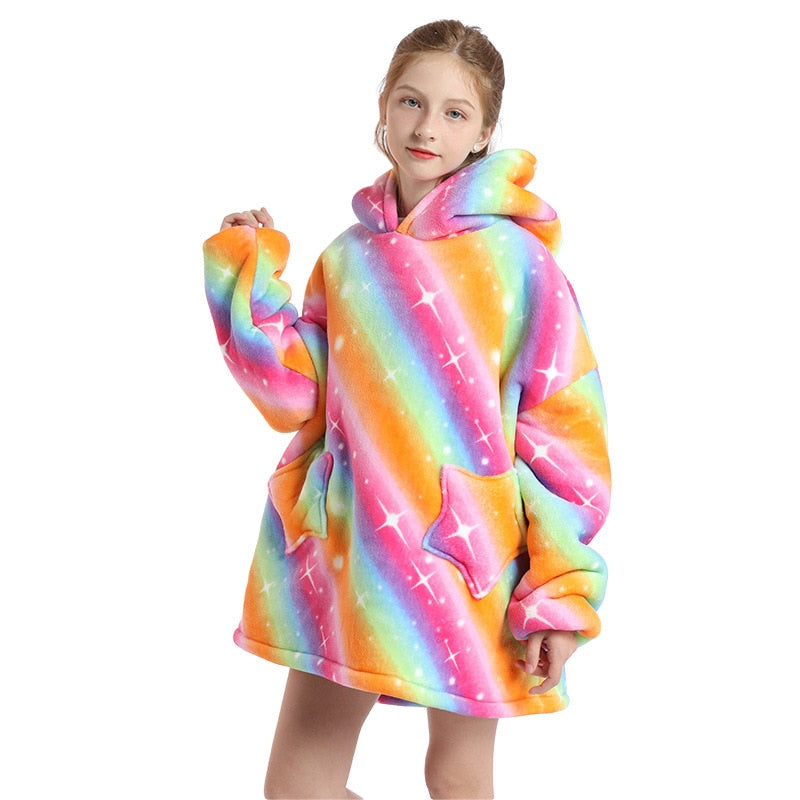 Homewear Plush Fleece Sherpa Blanket  Girls Sleepwear Homewear Fleece Warm Sherpa Blanket