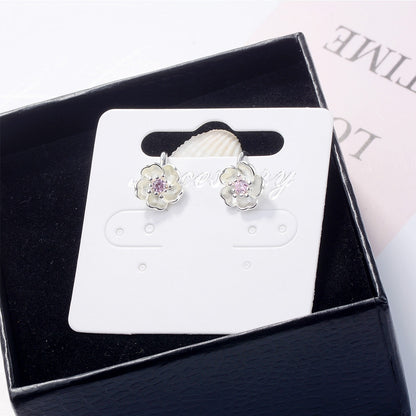 Cherry Blossom Flower Clip on Earrings