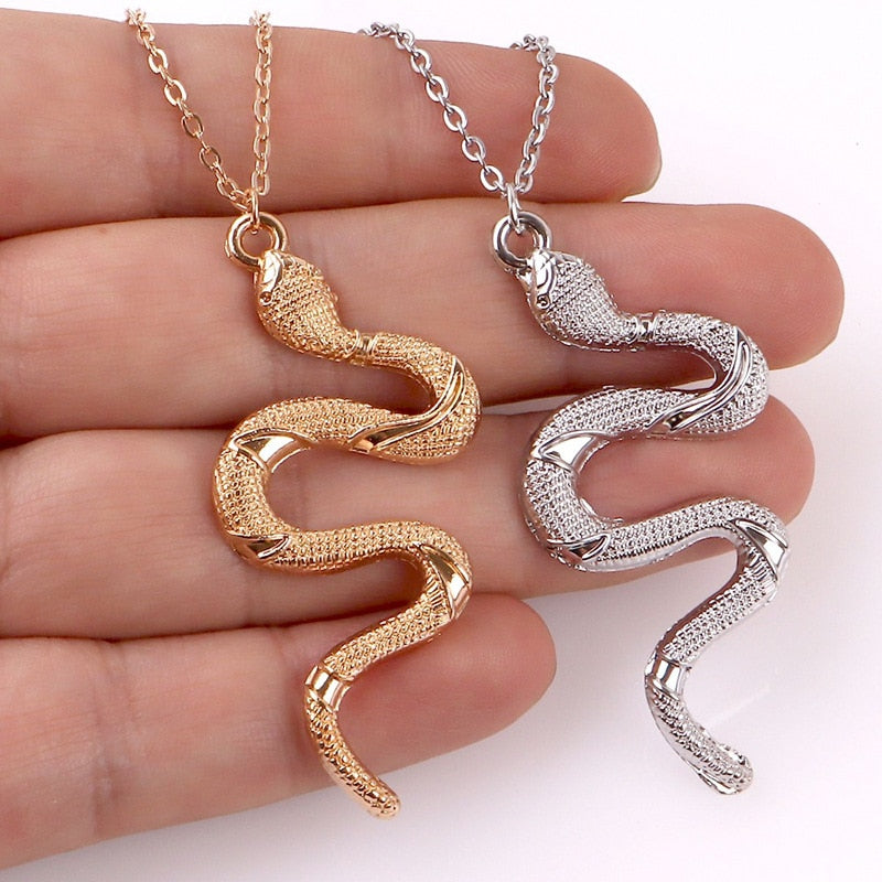 Silver & Gold Slithery Snake Necklace