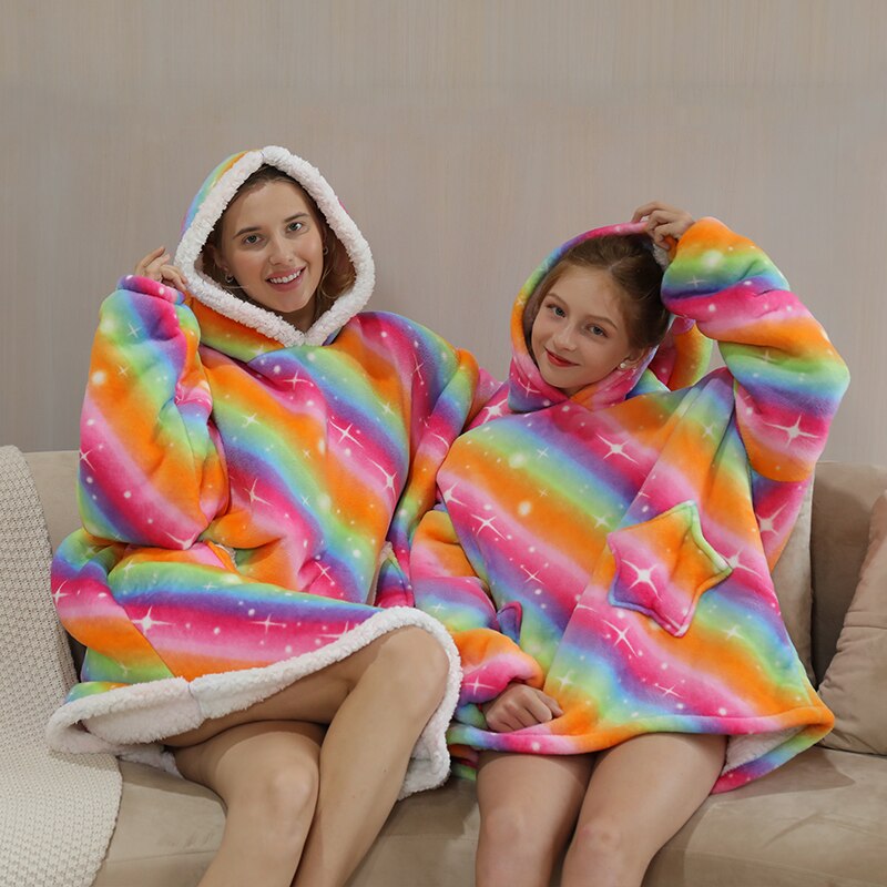 Homewear Plush Fleece Sherpa Blanket  Girls Sleepwear Homewear Fleece Warm Sherpa Blanket