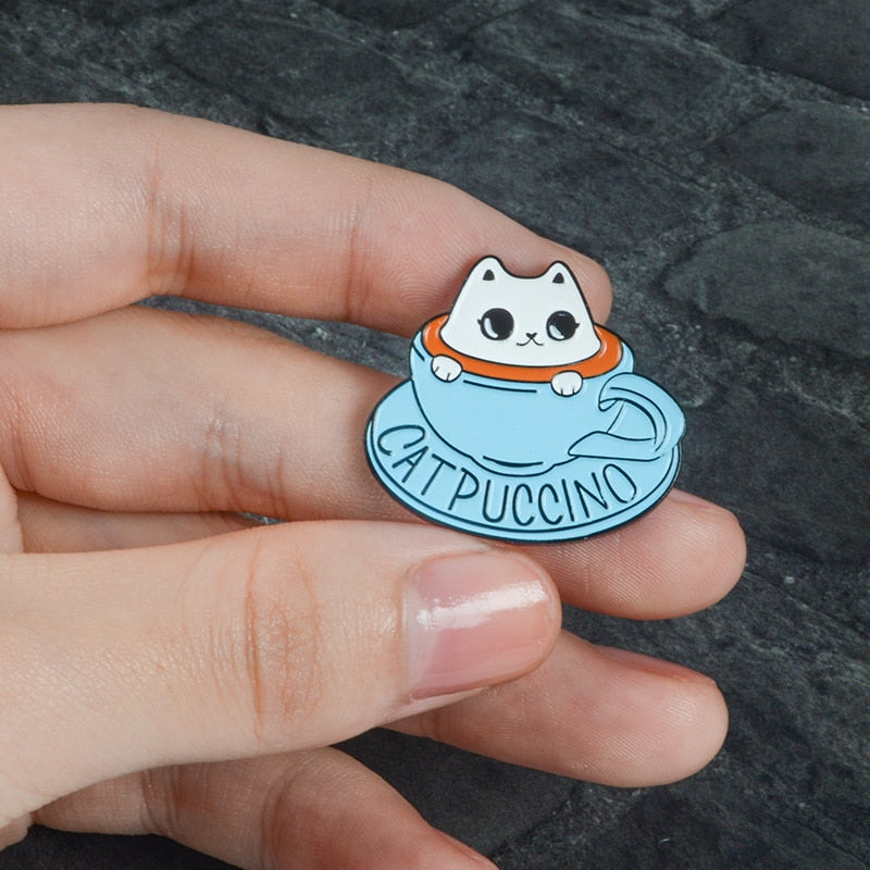 Cute Catpuccino Pin