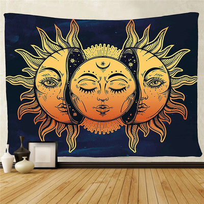 Sun And Moon Psychedelic Tapestry