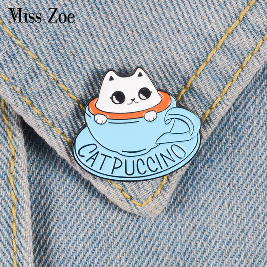 Cute Catpuccino Pin