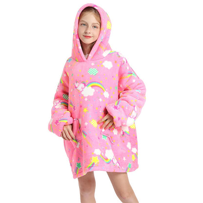 Homewear Plush Fleece Sherpa Blanket  Girls Sleepwear Homewear Fleece Warm Sherpa Blanket
