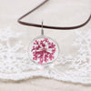 Handmade Boho Transparent Resin Dried Flower Necklace Round Glass Gypsophila Charms Pendant For Women Girls Fashion Jewelry Gift