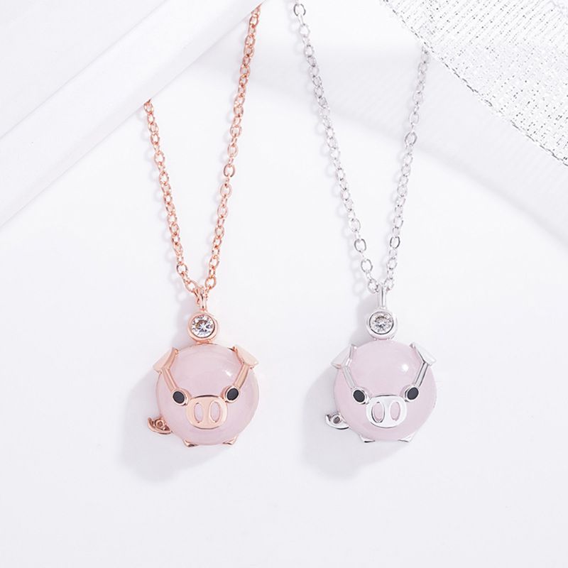 Cute Rose Gold Piggy Necklace