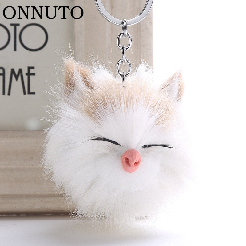 Cute Sleeping Cat Keychain