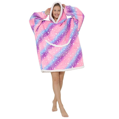Homewear Plush Fleece Sherpa Blanket  Girls Sleepwear Homewear Fleece Warm Sherpa Blanket