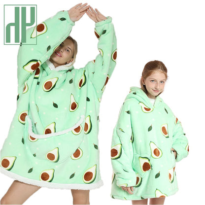 Homewear Plush Fleece Sherpa Blanket  Girls Sleepwear Homewear Fleece Warm Sherpa Blanket