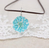 Handmade Boho Transparent Resin Dried Flower Necklace Round Glass Gypsophila Charms Pendant For Women Girls Fashion Jewelry Gift