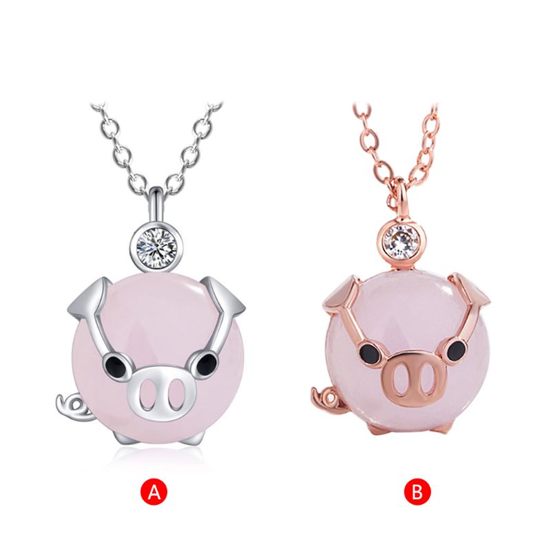Cute Rose Gold Piggy Necklace
