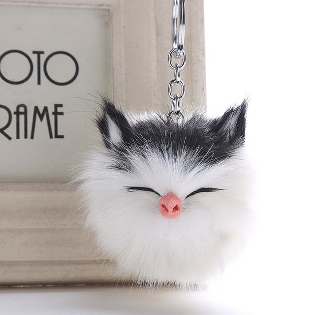 Cute Sleeping Cat Keychain