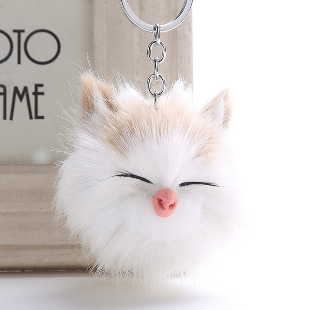 Cute Sleeping Cat Keychain