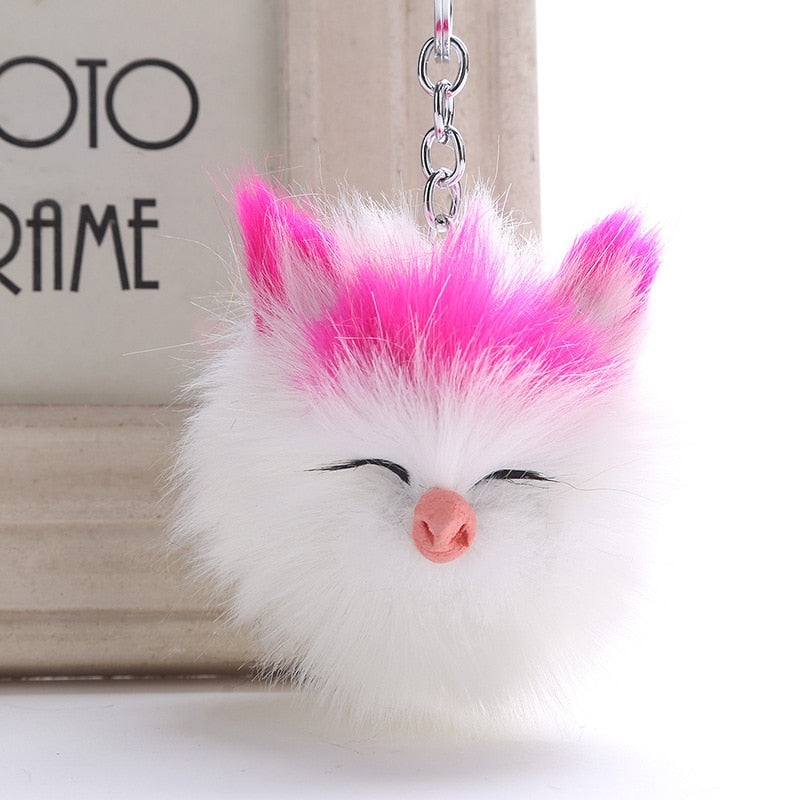 Cute Sleeping Cat Keychain