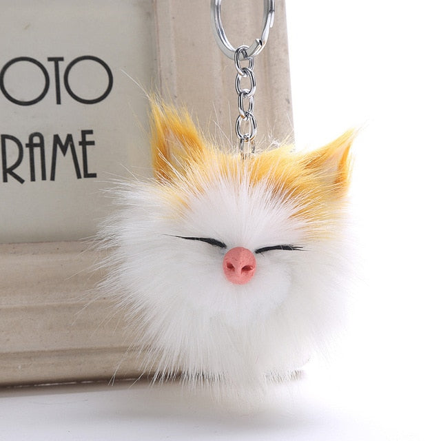 Cute Sleeping Cat Keychain