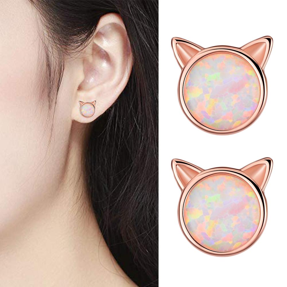 Silver Plated Cats Ear Studs