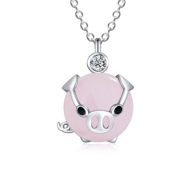 Cute Rose Gold Piggy Necklace