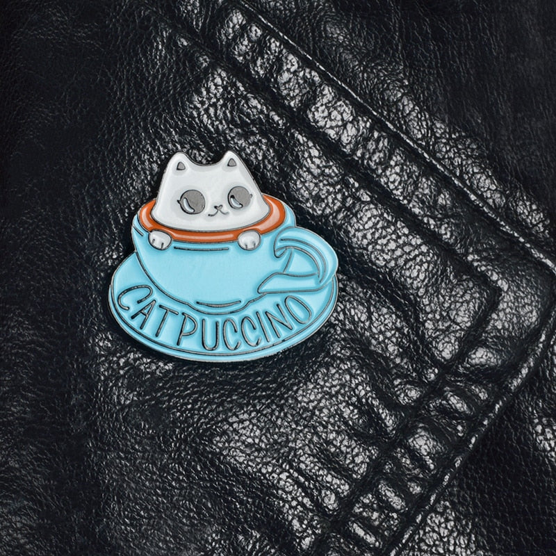 Cute Catpuccino Pin