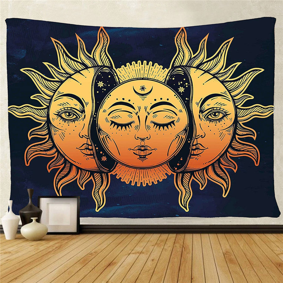 Sun And Moon Psychedelic Tapestry