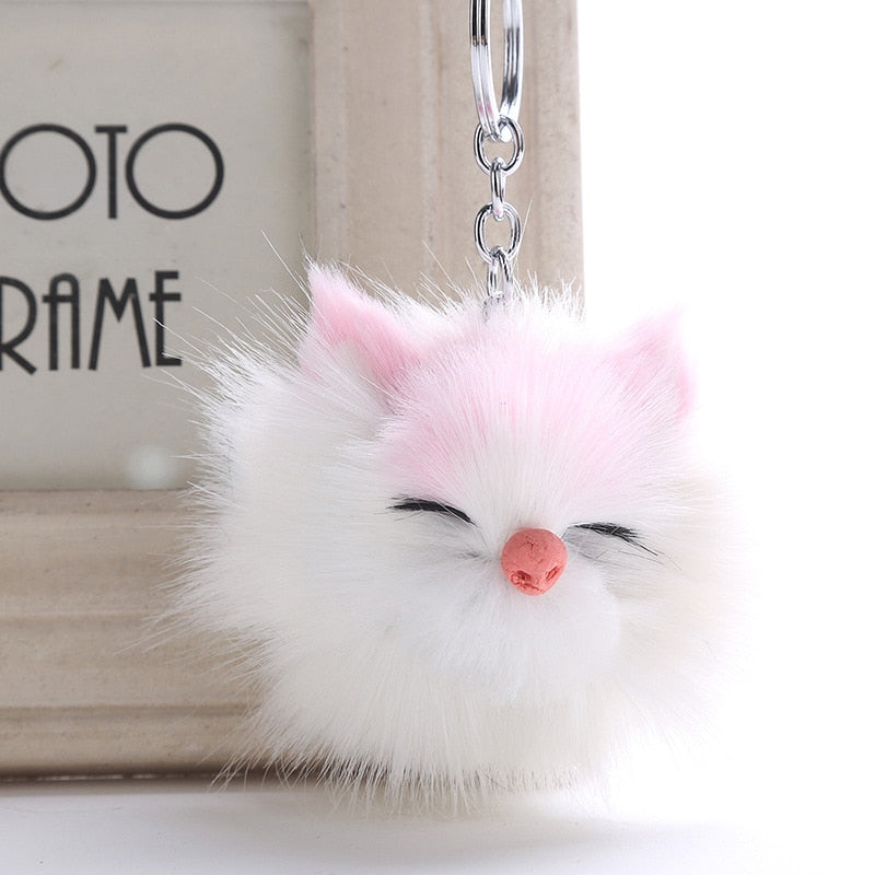 Cute Sleeping Cat Keychain