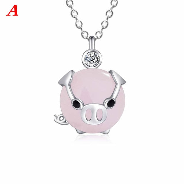 Cute Rose Gold Piggy Necklace
