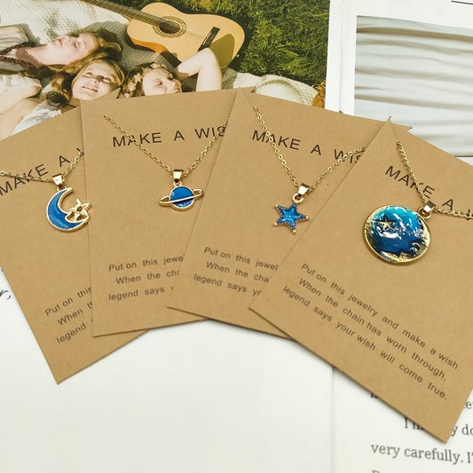 Star Moon Planet Necklaces