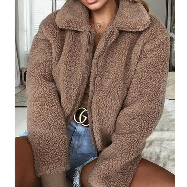 Fluffy Faux Fur Coat