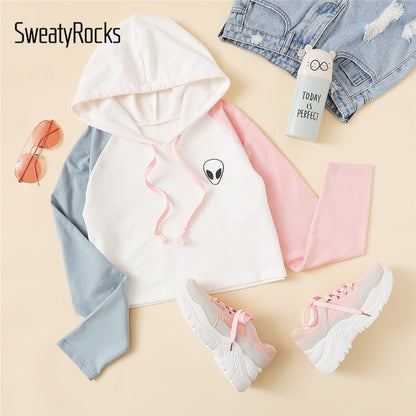 Alien Crop Top Hoodie