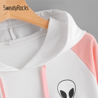 Alien Crop Top Hoodie