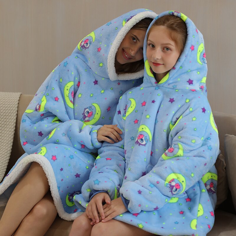 Homewear Plush Fleece Sherpa Blanket  Girls Sleepwear Homewear Fleece Warm Sherpa Blanket