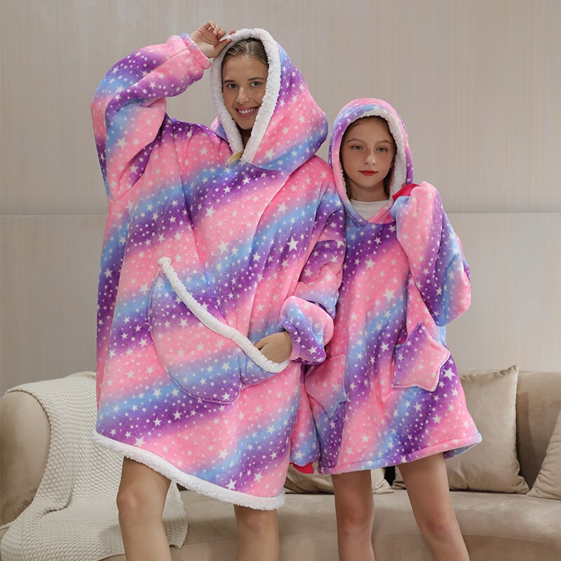 Homewear Plush Fleece Sherpa Blanket  Girls Sleepwear Homewear Fleece Warm Sherpa Blanket
