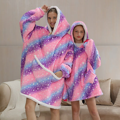 Homewear Plush Fleece Sherpa Blanket  Girls Sleepwear Homewear Fleece Warm Sherpa Blanket