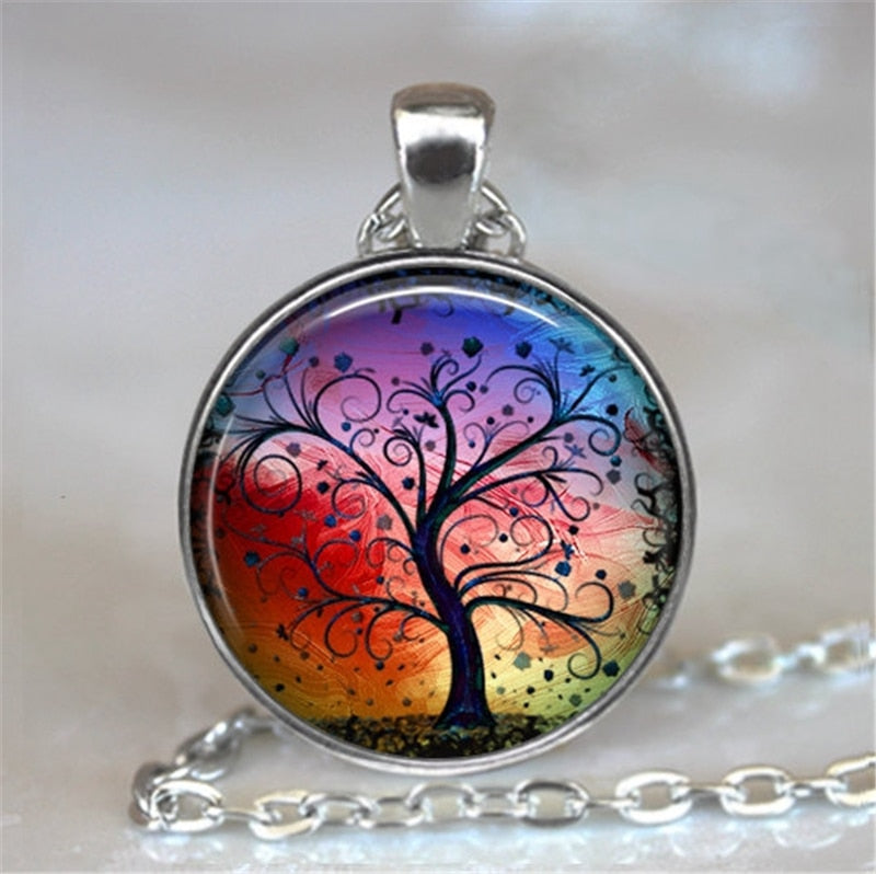 Tree Of Life Glass Necklace