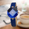 Gem Cut Crystal & Leather Wristwatch (5 Colors)