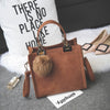 SUPERPLUSH - Suede Leather Handbag w/ Fur Ball