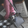 SUPERPLUSH - Suede Leather Handbag w/ Fur Ball