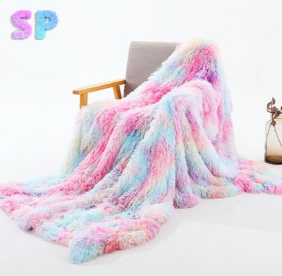SUPERPLUSH - Cozy, Rainbow Throw Blanket
